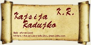 Kajsija Radujko vizit kartica